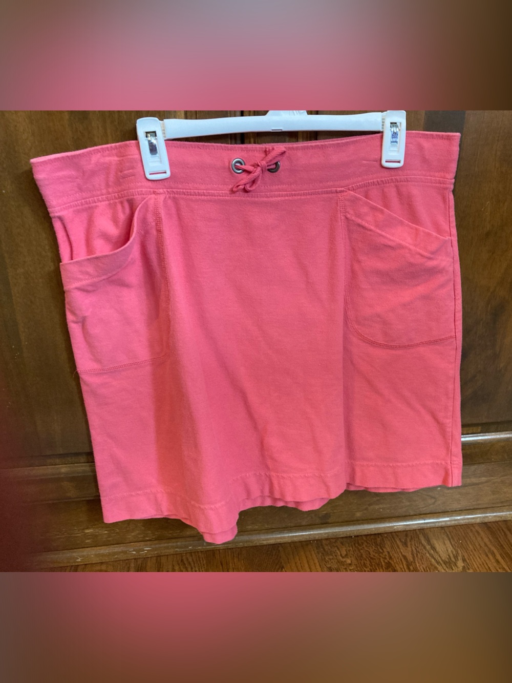 Merona Coral Pink Knit Midi Skirt with Front Pockets